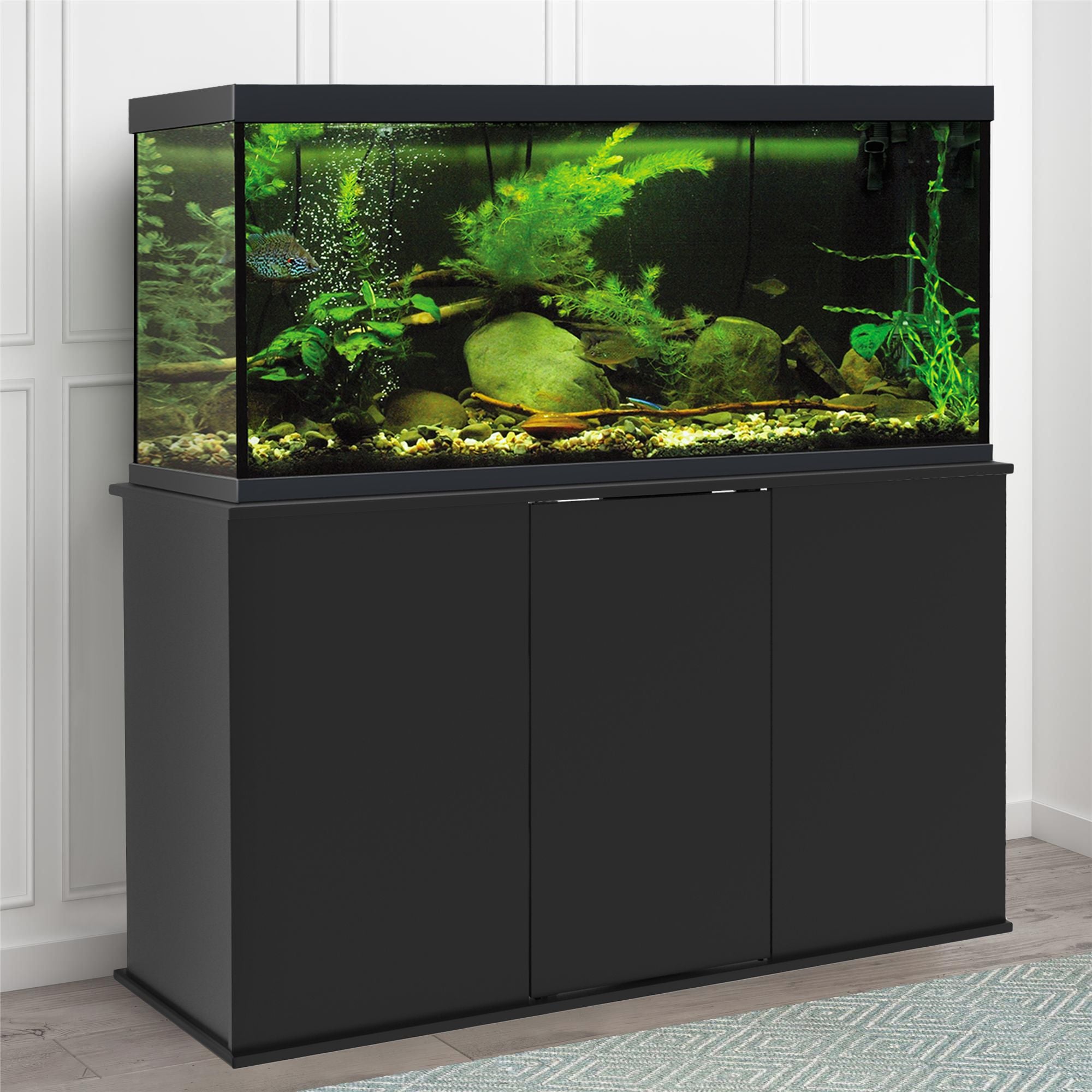 Aquatic Fundamentals 75-90 Gallon Black Upright Aquarium Stand - Fish Tank USA