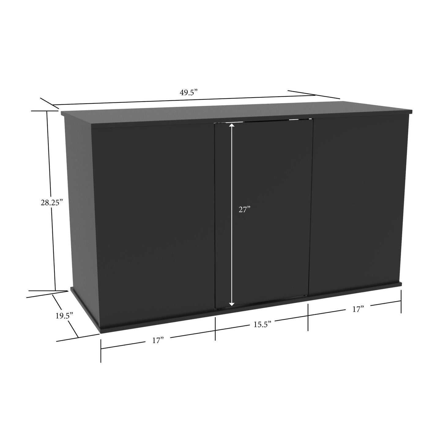 Aquatic Fundamentals 75-90 Gallon Black Upright Aquarium Stand - Fish Tank USA