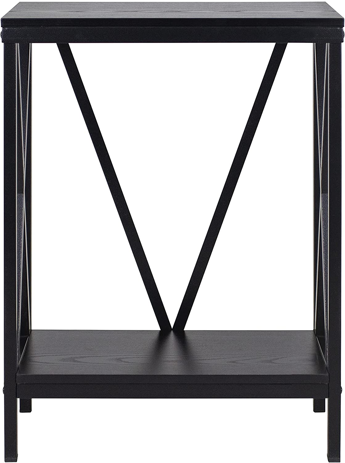 Aquatic Fundamentals 10 Gallon Black Steel X-Frame Aquarium Stand with lower shelf