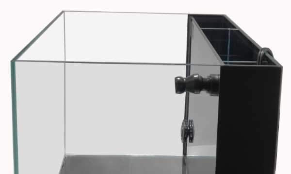 24 Gallon - CRYSTAL 45 Degree Low Iron Ultra Clear Aquarium with Built in Back Filter - Fish Tank USA