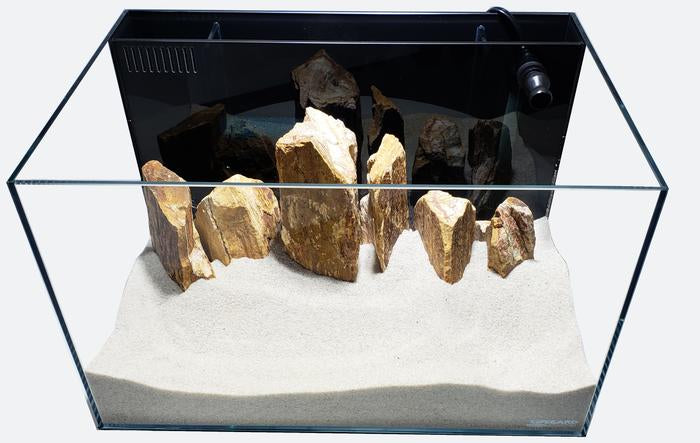 4.14 Gallon - CRYSTAL 45 Degree Low Iron Ultra Clear Aquarium with Built in Back Filter - Fish Tank USA