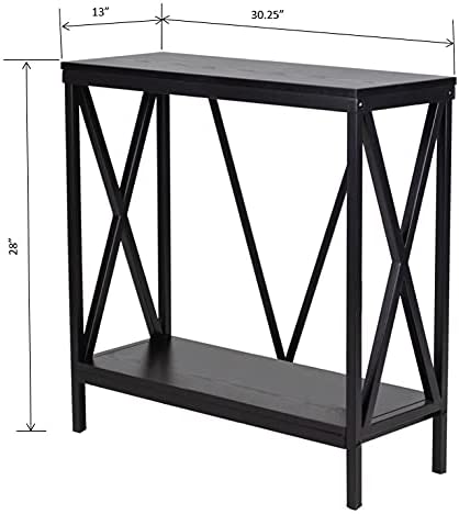 Aquatic Fundamentals 29-37 Gallon Black Steel X-Frame Aquarium Stand with lower shelf