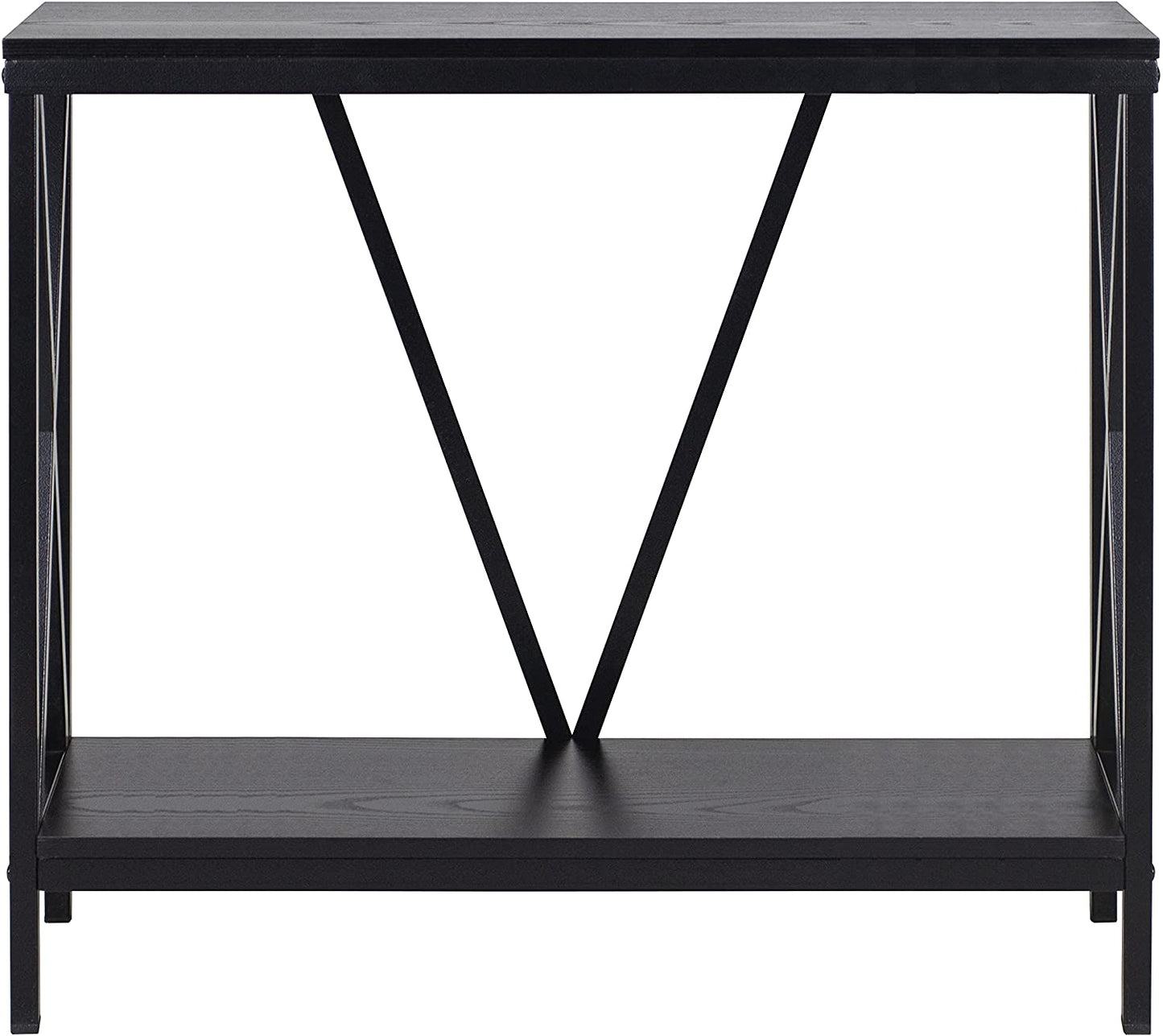 Aquatic Fundamentals 29-37 Gallon Black Steel X-Frame Aquarium Stand with lower shelf