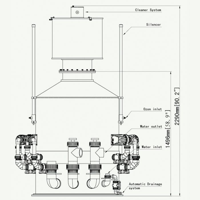 Q8 Commercial Foam Fractionator - Fish Tank USA