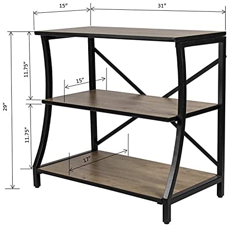 Aquatic Fundamentals Kyndall Laine Home 29-37 Gallon 3-Tier Aquarium Stand With Swerved Front Leg