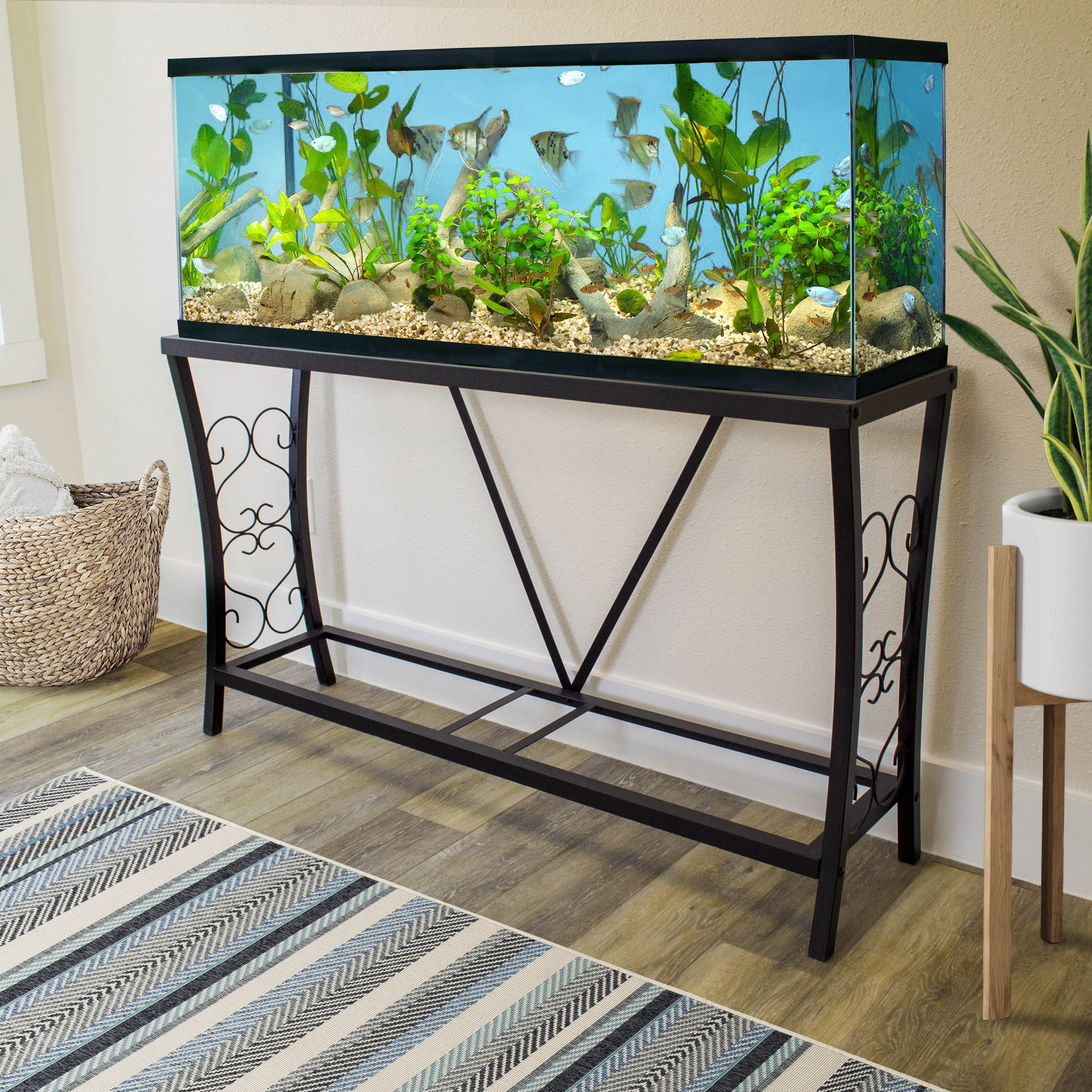 55 gallon fish tank with stand and accessories HOOBRO Power Outlet & LED Light or right Aquatic Fundamentals 55 Gallon Metal