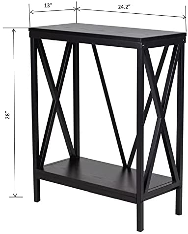 Aquatic Fundamentals 20 Gallon Black Steel X-Frame Aquarium Stand with lower shelf