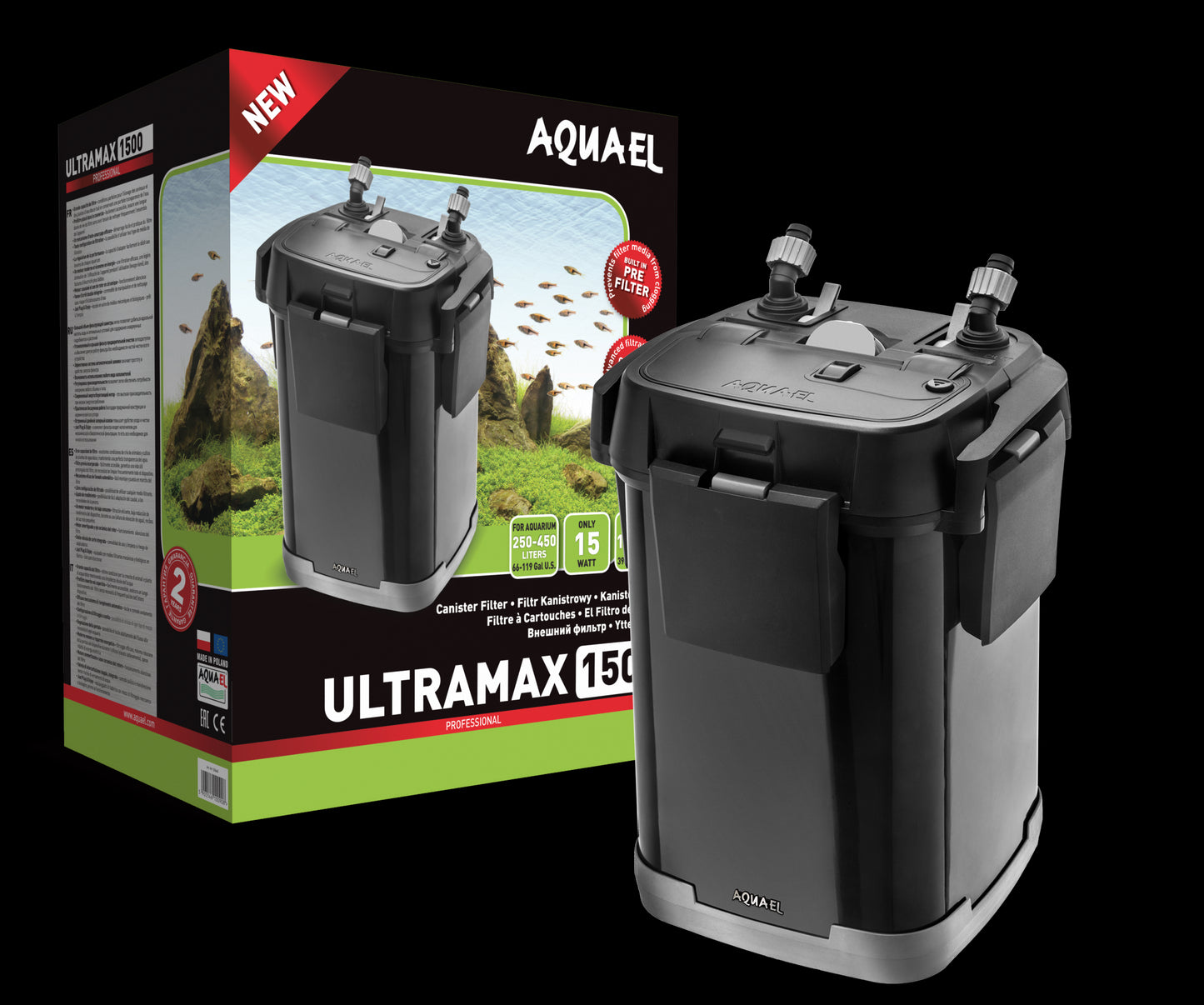 UltraMax 15000 Canister Filter For 65-120 Gallons - AquaEl