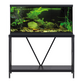 Aquatic Fundamentals 40-55 Gallon Black Steel X-Frame Aquarium Stand with lower shelf