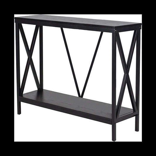 Aquatic Fundamentals 40-55 Gallon Black Steel X-Frame Aquarium Stand with lower shelf