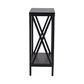Aquatic Fundamentals 40-55 Gallon Black Steel X-Frame Aquarium Stand with lower shelf