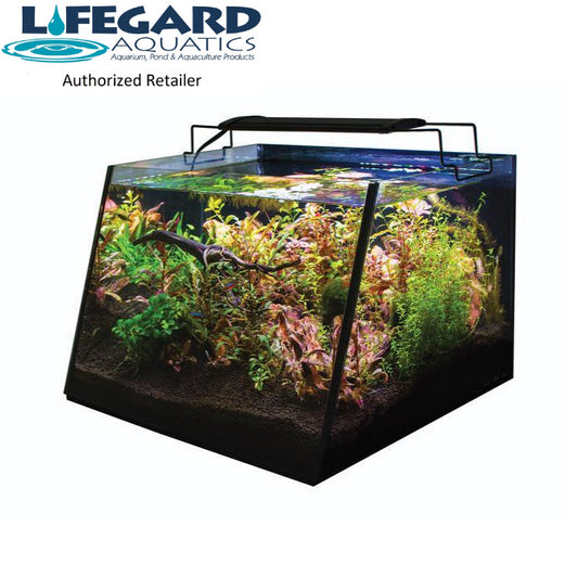 Lifegard Full-View 5 Gallon Aquarium with LED Light and Submersible Filter - Fish Tank USA