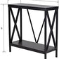 Aquatic Fundamentals 29-37 Gallon Black Steel X-Frame Aquarium Stand with lower shelf
