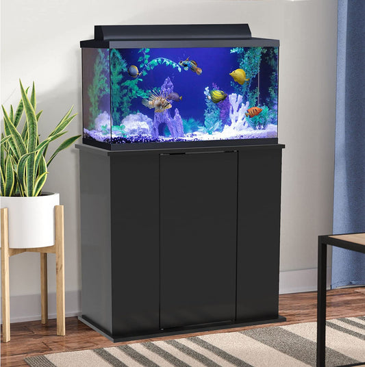 Aquatic Fundamentals 29-37 Gallon Black Upright Aquarium Stand - Fish Tank USA